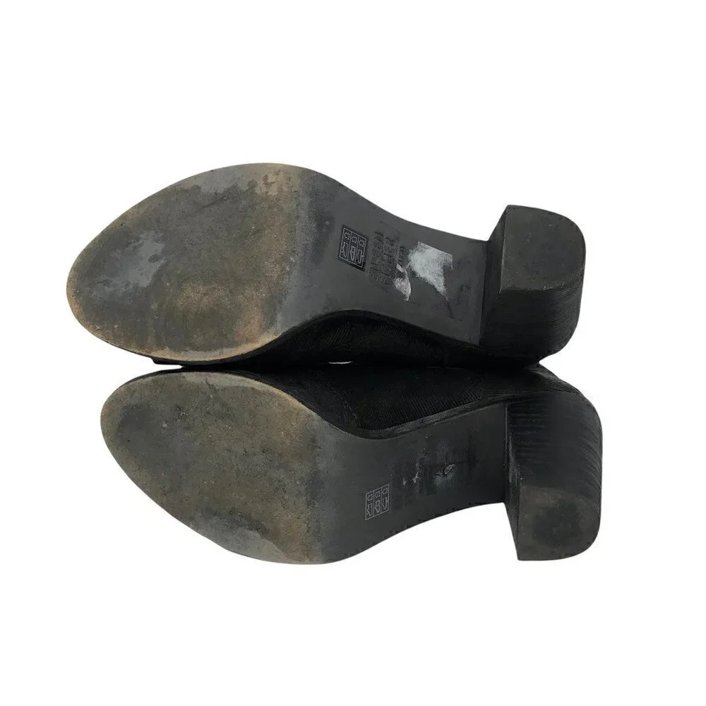 Eileen Fisher Womens Ankle Booties Black Leather Block Heel Peep Toe Zip 7.5 - Picture 5 of 8
